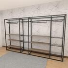 Arara Closet, Estilo Industrial, Guarda Roupas Aberto Com 32