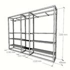 Arara Closet, Estilo Industrial, Guarda Roupas Aberto Com 32