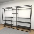 Arara Closet, Estilo Industrial, Guarda Roupas Aberto Com 32