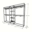 Arara Closet, Estilo Industrial, Guarda Roupas Aberto Com 32