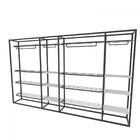 Arara Closet, Estilo Industrial, Guarda Roupas Aberto Com 32