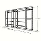 Arara Closet, Estilo Industrial, Guarda Roupas Aberto Com 32