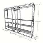 Arara Closet, Estilo Industrial, Guarda Roupas Aberto Com 33