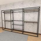 Arara Closet, Estilo Industrial, Guarda Roupas Aberto Com 33