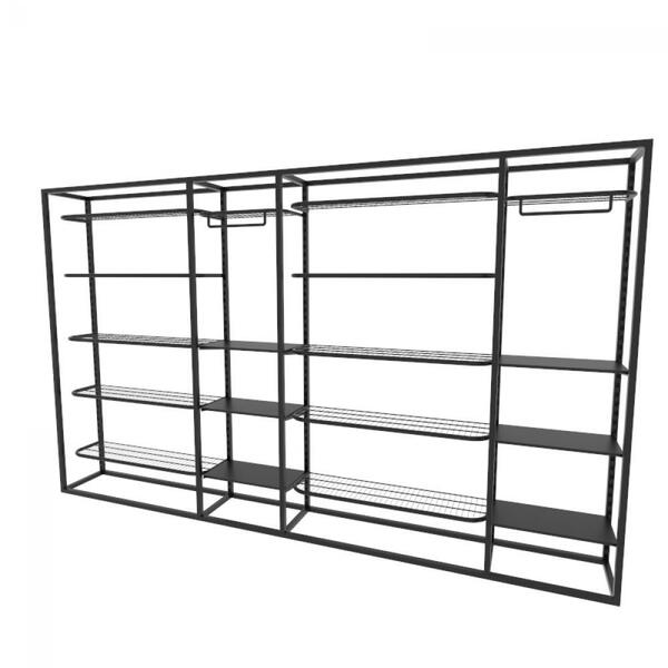 Arara Closet, Estilo Industrial, Guarda Roupas Aberto Com 34