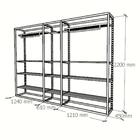 Arara Closet, Estilo Industrial, Guarda Roupas Aberto Com 34