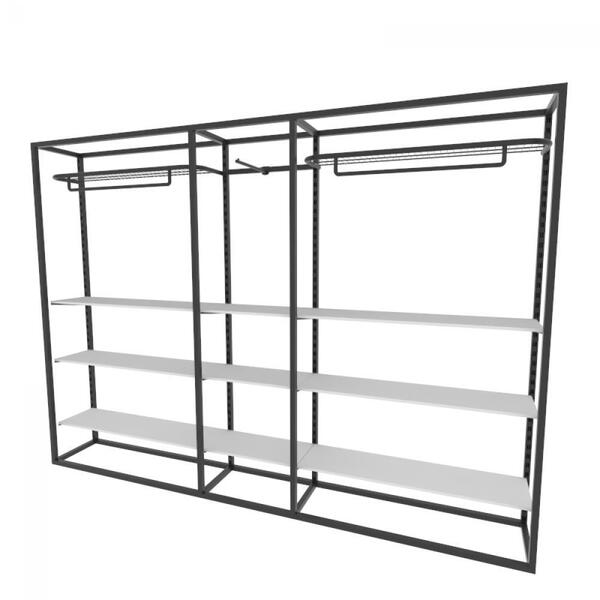 Arara Closet, Estilo Industrial, Guarda Roupas Aberto Com 34