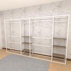 Arara Closet, Estilo Industrial, Guarda Roupas Aberto Com 34