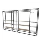 Arara Closet, Estilo Industrial, Guarda Roupas Aberto Com 34