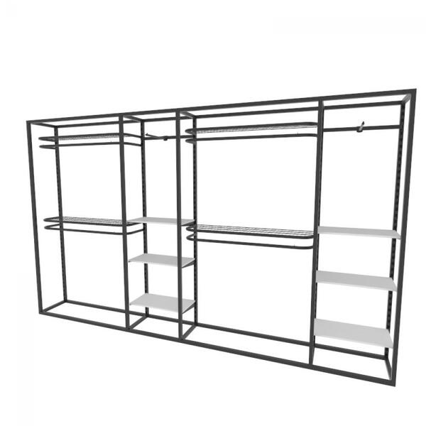 Arara Closet, Estilo Industrial, Guarda Roupas Aberto Com 34