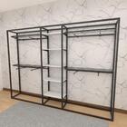 Arara Closet, Estilo Industrial, Guarda Roupas Aberto Com 34