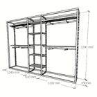 Arara Closet, Estilo Industrial, Guarda Roupas Aberto Com 34