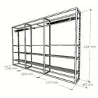 Arara Closet, Estilo Industrial, Guarda Roupas Aberto Com 35