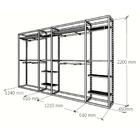 Arara Closet, Estilo Industrial, Guarda Roupas Aberto Com 36