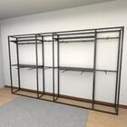 Arara Closet, Estilo Industrial, Guarda Roupas Aberto Com 36