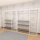 Arara Closet, Estilo Industrial, Guarda Roupas Aberto Com 36