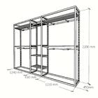 Arara Closet, Estilo Industrial, Guarda Roupas Aberto Com 37