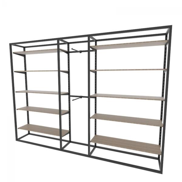 Arara Closet, Estilo Industrial, Guarda Roupas Aberto Com 37