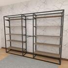 Arara Closet, Estilo Industrial, Guarda Roupas Aberto Com 37