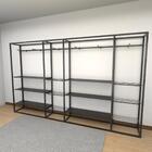 Arara Closet, Estilo Industrial, Guarda Roupas Aberto Com 38