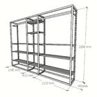 Arara Closet, Estilo Industrial, Guarda Roupas Aberto Com 38