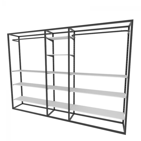 Arara Closet, Estilo Industrial, Guarda Roupas Aberto Com 38