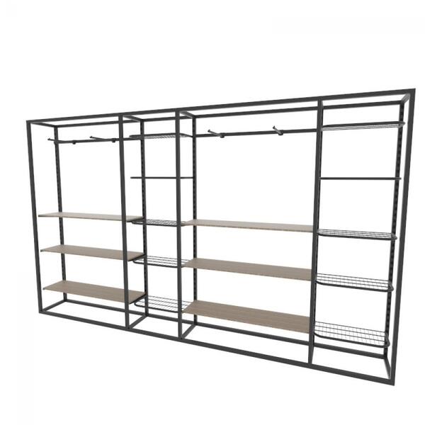 Arara Closet, Estilo Industrial, Guarda Roupas Aberto Com 38