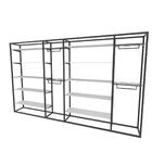 Arara Closet, Estilo Industrial, Guarda Roupas Aberto Com 38