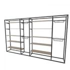 Arara Closet, Estilo Industrial, Guarda Roupas Aberto Com 38