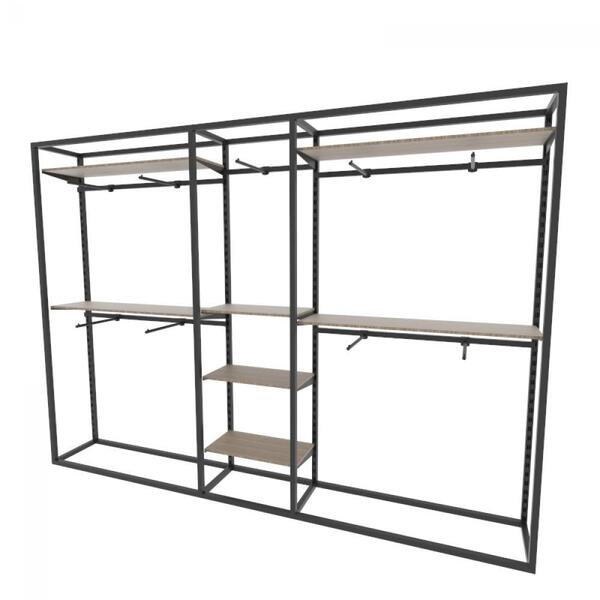 Arara Closet, Estilo Industrial, Guarda Roupas Aberto Com 38