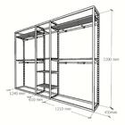 Arara Closet, Estilo Industrial, Guarda Roupas Aberto Com 38