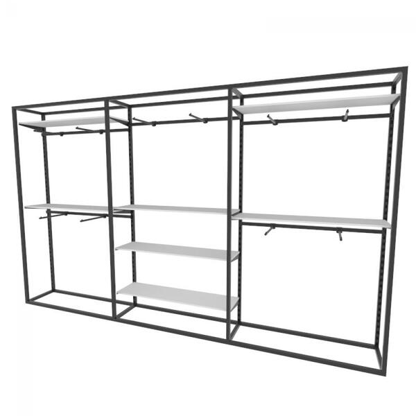 Arara Closet, Estilo Industrial, Guarda Roupas Aberto Com 39