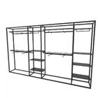 Arara Closet, Estilo Industrial, Guarda Roupas Aberto Com 40