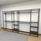 Arara Closet, Estilo Industrial, Guarda Roupas Aberto Com 40