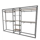 Arara Closet, Estilo Industrial, Guarda Roupas Aberto Com 42