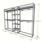 Arara Closet, Estilo Industrial, Guarda Roupas Aberto Com 42