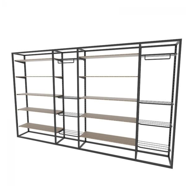 Arara Closet, Estilo Industrial, Guarda Roupas Aberto Com 42