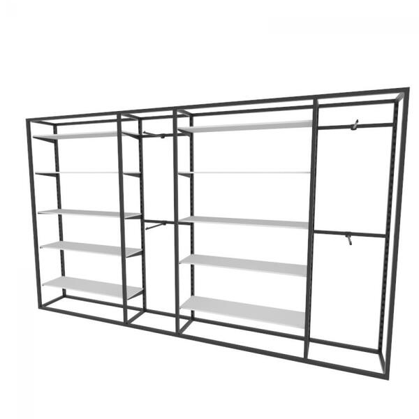 Arara Closet, Estilo Industrial, Guarda Roupas Aberto Com 42