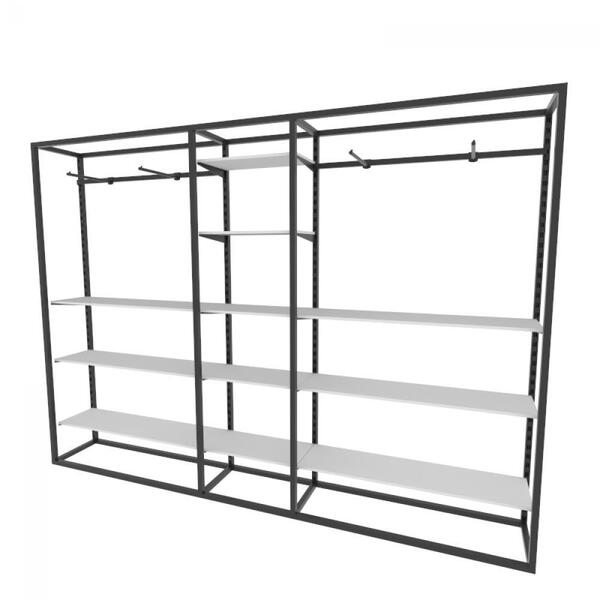 Arara Closet, Estilo Industrial, Guarda Roupas Aberto Com 42