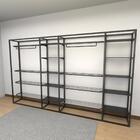 Arara Closet, Estilo Industrial, Guarda Roupas Aberto Com 42