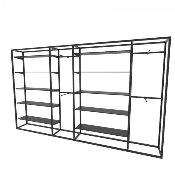 Arara Closet, Estilo Industrial, Guarda Roupas Aberto Com 42