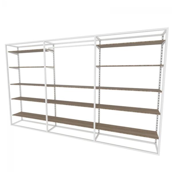 Arara Closet, Estilo Industrial, Guarda Roupas Aberto Com 43