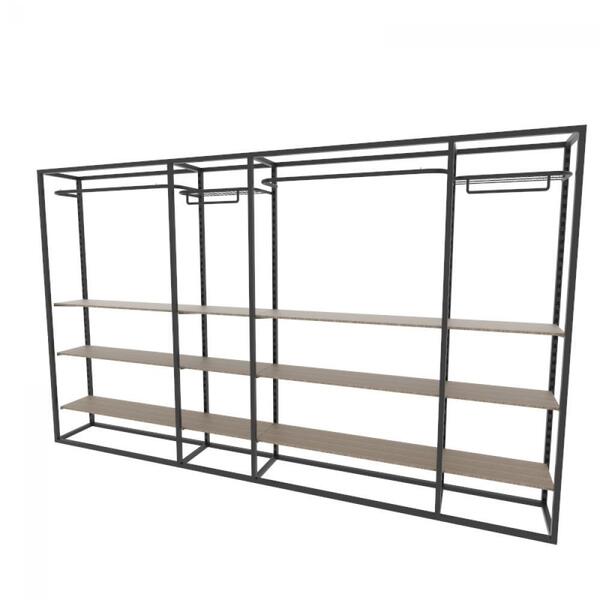 Arara Closet, Estilo Industrial, Guarda Roupas Aberto Com 44