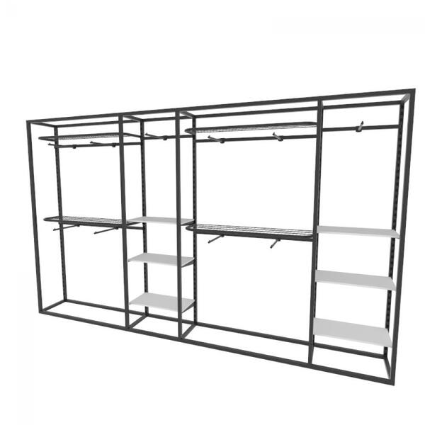 Arara Closet, Estilo Industrial, Guarda Roupas Aberto Com 44