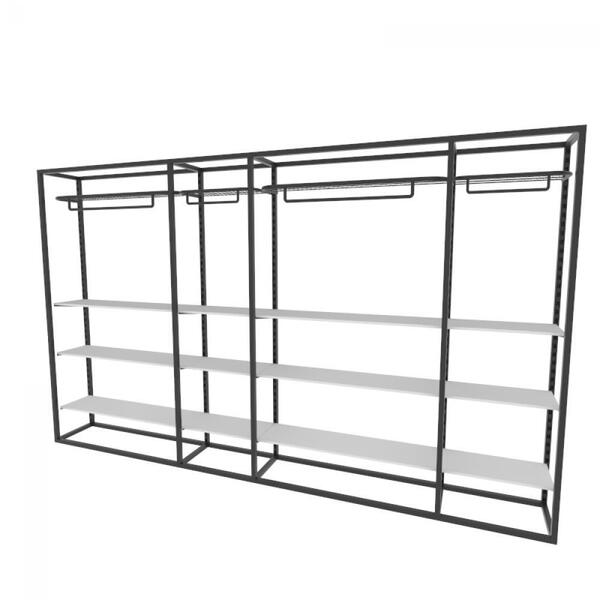 Arara Closet, Estilo Industrial, Guarda Roupas Aberto Com 44