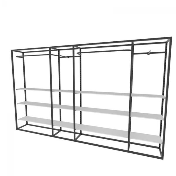 Arara Closet, Estilo Industrial, Guarda Roupas Aberto Com 46