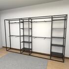 Arara Closet, Estilo Industrial, Guarda Roupas Aberto Com 46