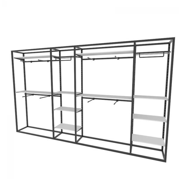 Arara Closet, Estilo Industrial, Guarda Roupas Aberto Com 48