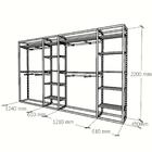 Arara Closet, Estilo Industrial, Guarda Roupas Aberto Com 58