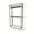 Arara Closet, Estilo Industrial, Guarda Roupas Aberto Com 5 P